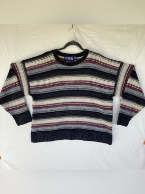 Vintage 90s Honors Striped Knit Sweater Made in USA